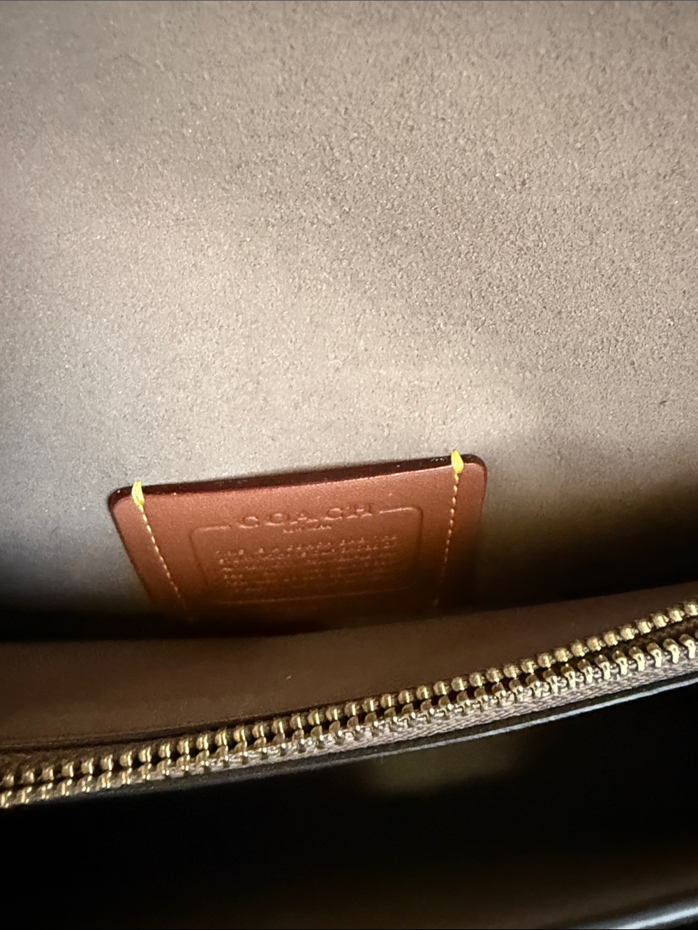 COACH Taupe/Brown Leather Tabby 20 Crossbody with Gold Hardware - Picture 4 of 10